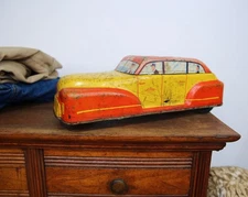 Vintage 1950s Wolverine Windup Toy Taxi Cab Car Pressed Steel Made In USA Parts