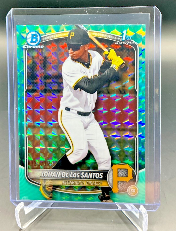 2025 Bowman Chrome JOHAN DE LOS SANTOS 1st RC Aqua Geometric 30/125 #BCP-163