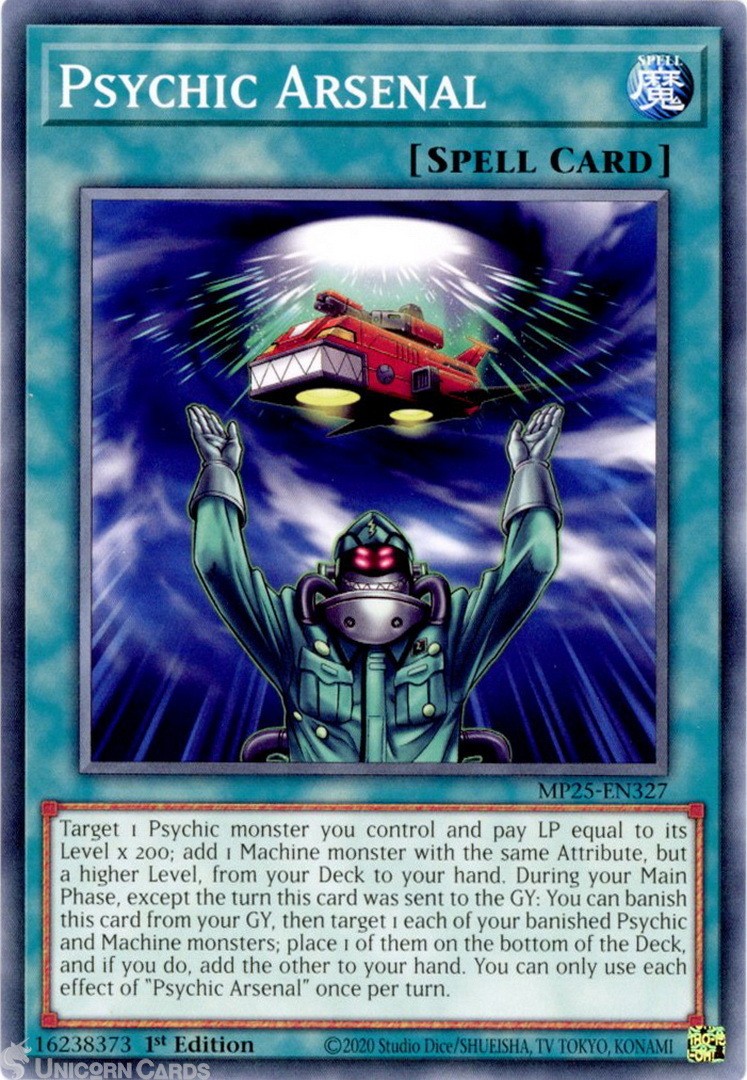 MP25-EN327 Psychic Arsenal : Common 1st Edition Mint YuGiOh Card