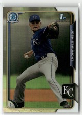 2015 BOWMAN DRAFT #144 JOSH STAUMONT CHROME REFRACTORS KANSAS CITY ROYALS