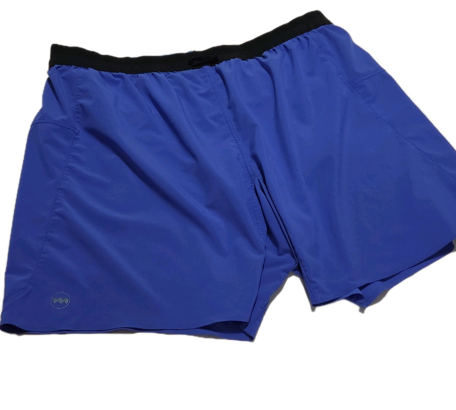 Janji Men's Blue Solid Athletic Shorts L Regular Elastic Waist Drawstring