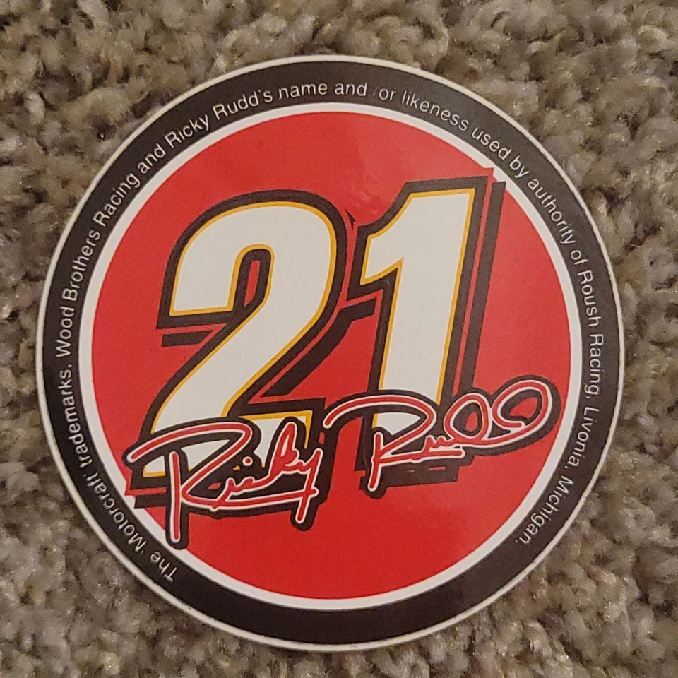 Lote de 20 calcomanías rojas redondas de 3" Ricky Rudd #21 NUEVAS Foto 2 de 4