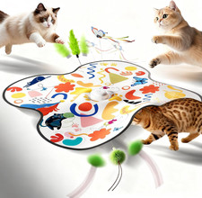 Interactive Cat Toys for Indoor Cats  Rechargeable Automatic Hide and Seek Kitten