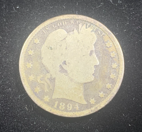 1894-S Barber Quarter Silver - 25c Coin - Picture 1 of 7