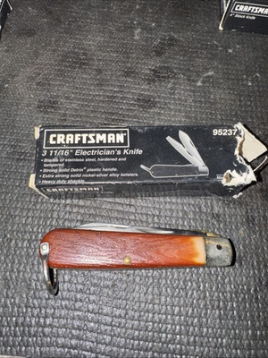 #ad Sears Craftsman USA Nos Electricians Pocketknife Knife 95237 3 11 16” Ugly Box $39.95