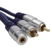 50Cm Pure 3.5Mm Stereo Stecker Buchse 2 Phono Stecker Audio Adapter Kabel Gold