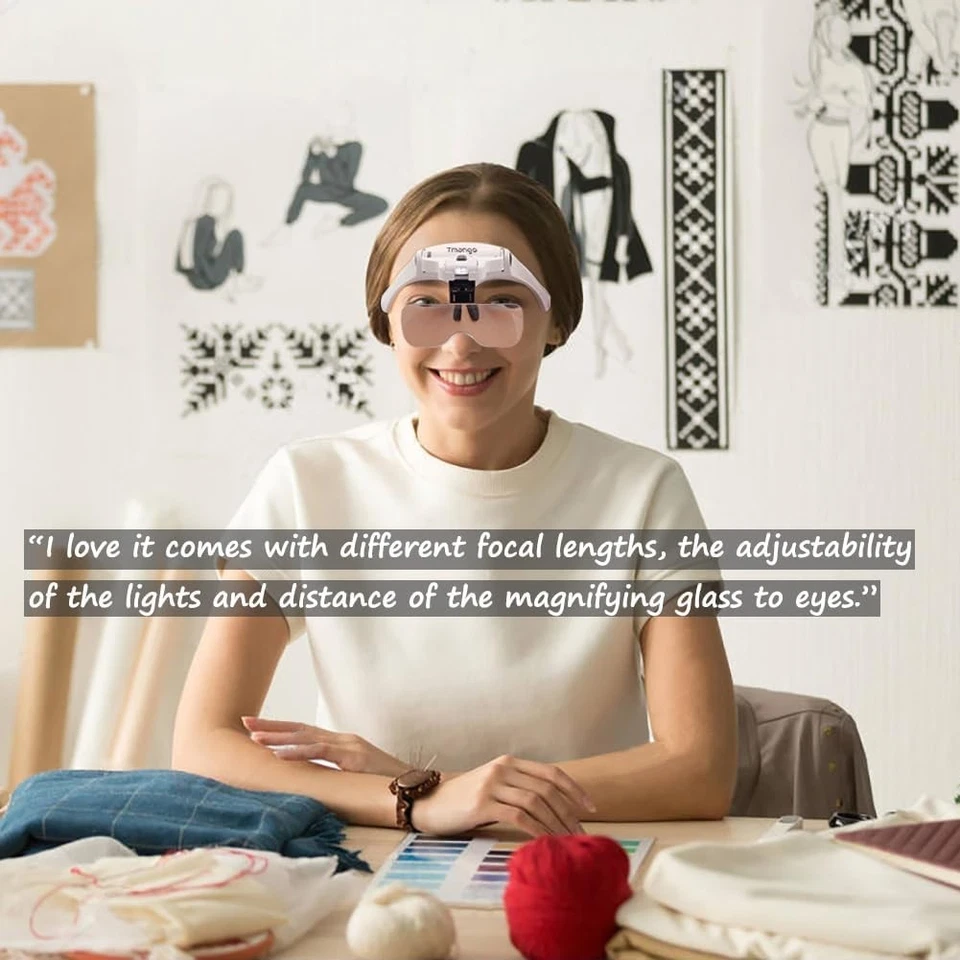 Magnifying Glasses with Light for Close Work, Hands Free Headband Magnifier, Mag - Image 4 of 4