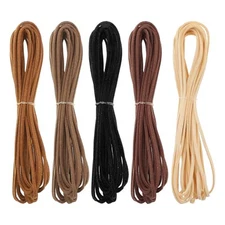 5 PCS Leather Shoe Laces, 3 mm X 5.4 Yard Leather Strings for Crafting, 5 