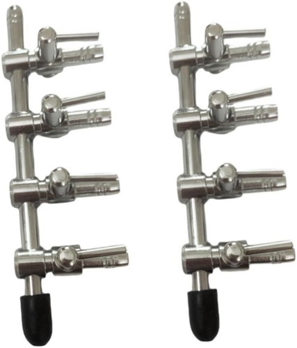 4-Way Air Flow Control Lever Valve with Airline Tubing 3.62inch, silver ...