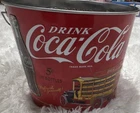 Coca-Cola Red Metal Tin Vintage Bucket Collectible