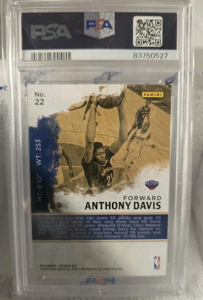 Anthony Davis 1/1!!! 2016 Father Day Hyperplaid PSA 9 - Image 3 of 4