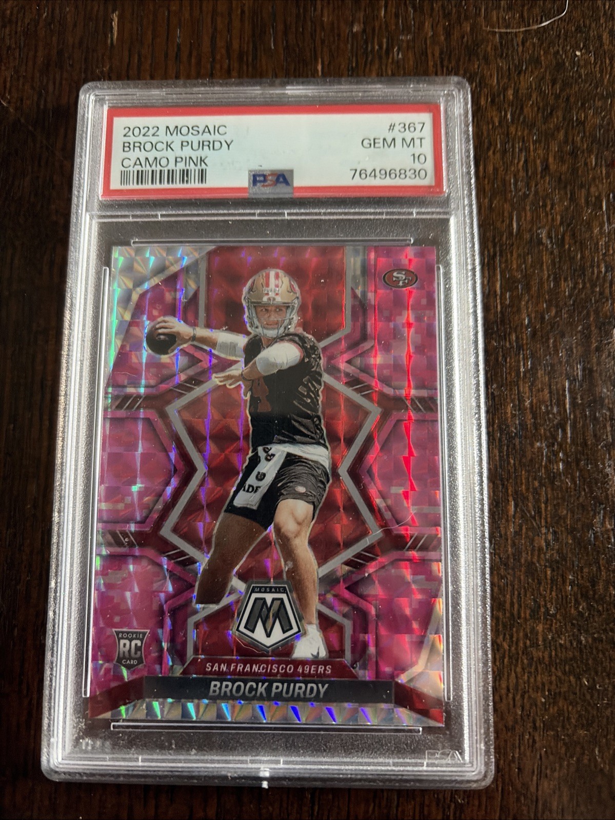 2022 Brock Purdy Rc. Psa 10 Camp Pink Prizim