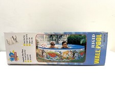 Piscina vintage H2O per divertimento anni 80 bambini vinile parete rigida nuova in scatola 8ftx18in