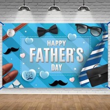 , XtraLarge Happy Fathers Day Banner - 72x44 Inch Blue Fathers Day Banners