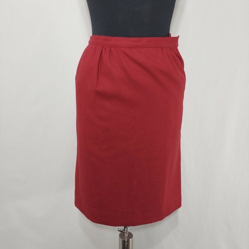 Pendleton Vtg Skirt Suit Womens 6P Red Wool Lined V-Neck Dbl-Breasted 1-Button - Picture 10 of 12