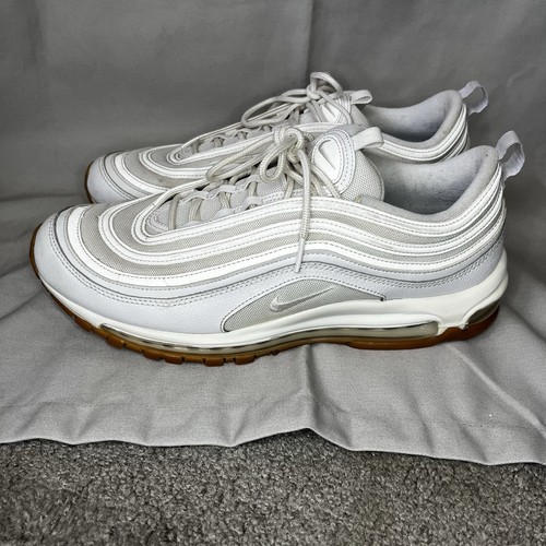 Nike Air Max 97' bianco/bianco-gomma suola marrone chiaro DJ2740-100 taglia 12,5 belle - Foto 5 di 10