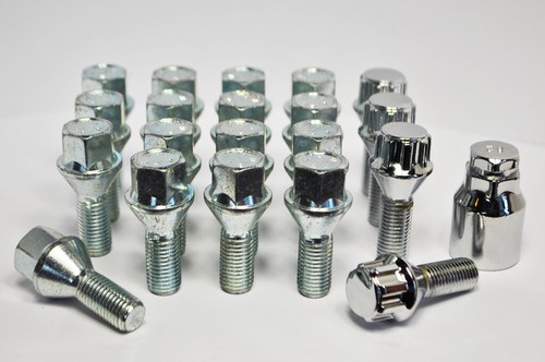 20 X M12 X 1.5, Filettatura Da 22mm, Bulloni Conici E Serrature (Argento)