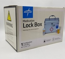 Medline Medication Lock Box Programmable Combination Removable Tray Holds 24