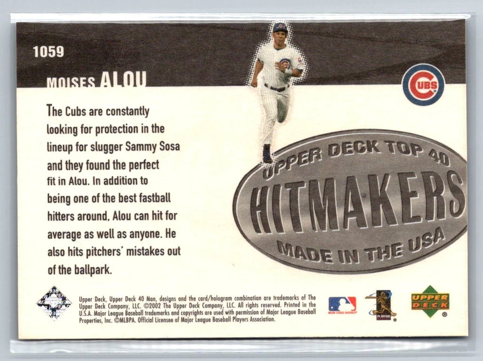 2002 Upper Deck 40-Man #1059 Moises Alou - Image 2 of 2