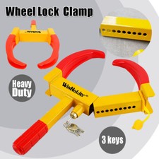 Heavy Duty Car Tyre Wheel Lock Clamp Anti Theft Security Trailer Caravan +3 Keys
