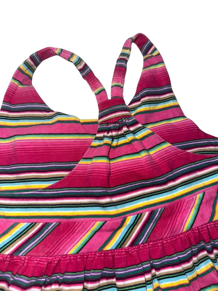 Ralph Lauren Girls Sleeveless Sundress Sz 5 Pink Multicolor Stripe Summer - Image 3 of 4