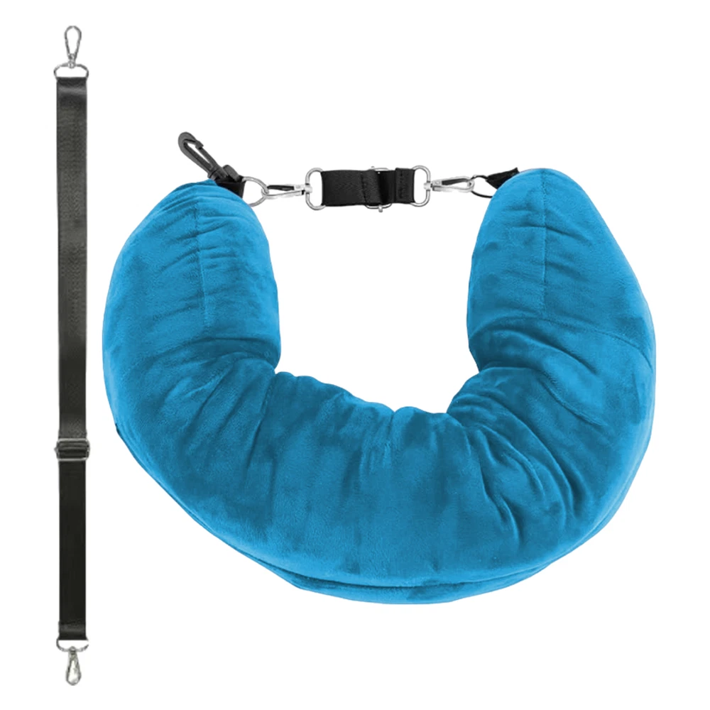 Travel Pillow for Extra Luggage: Stuffable Neck Pillow with Adjustable Neck Size