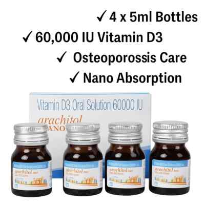 Arachitol Nano 5ml x 4 | Bone Health & Vitamin D3 Oral Solution | Free Shipping