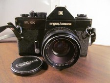 ARGUS COSINA STL 1000 f:1.8 50mm Cosinon Auto lens 35mm film camera TESTED case