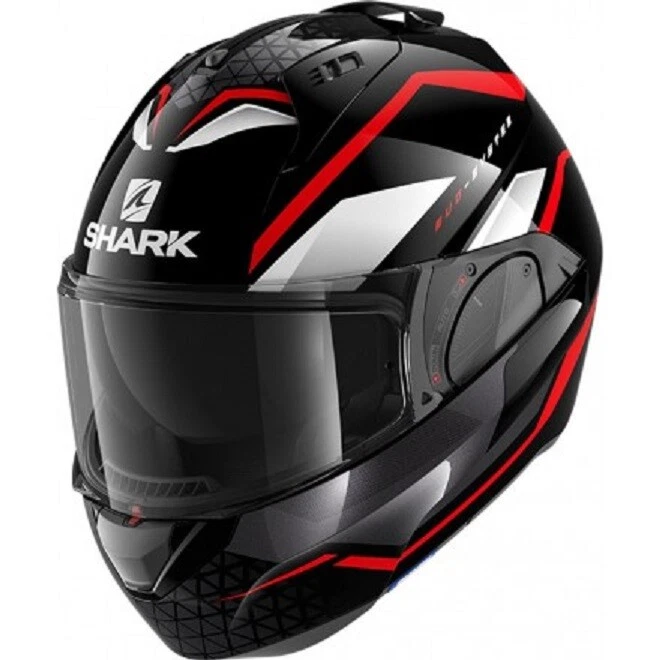 Casco Moto Shark Evo Es Yari black white red reverse modular