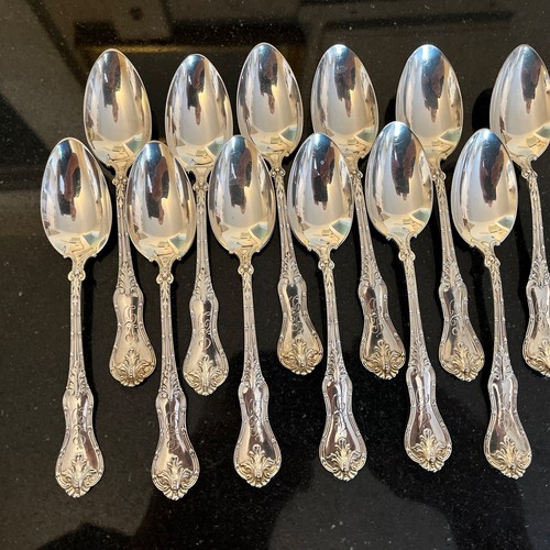 12 PCs Josephine by Mount Vernon / Howard Sterling Silver Teaspoons 5 5/8” - Picture 2 of 19
