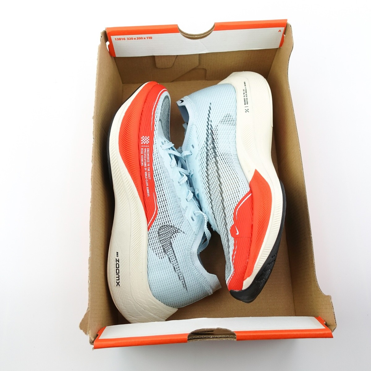Nike ZoomX Vaporfly Next% 2 Glacier Blue Red CU4111-400 Mens Size