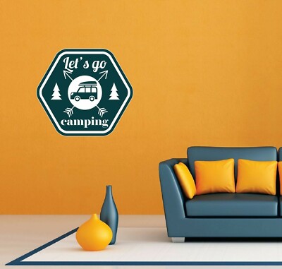 Let's Go Camping Wall Decor Sticker Decal 25