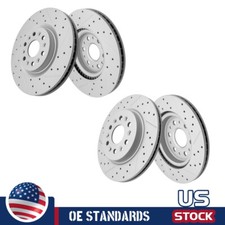 For Buick Enclave Cadillac XT5 XT6 Front Rear Drilled Disc Brake Rotors
