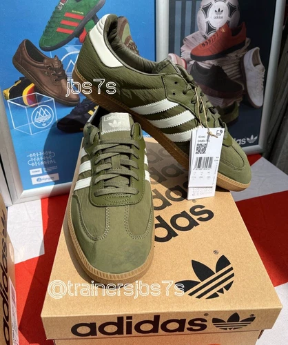 ADIDAS SAMBA OG UK11 BNIBWT OLIVE GREEN SPZL REFLECTIVE SPEZIAL FABRIC CITY  !!!