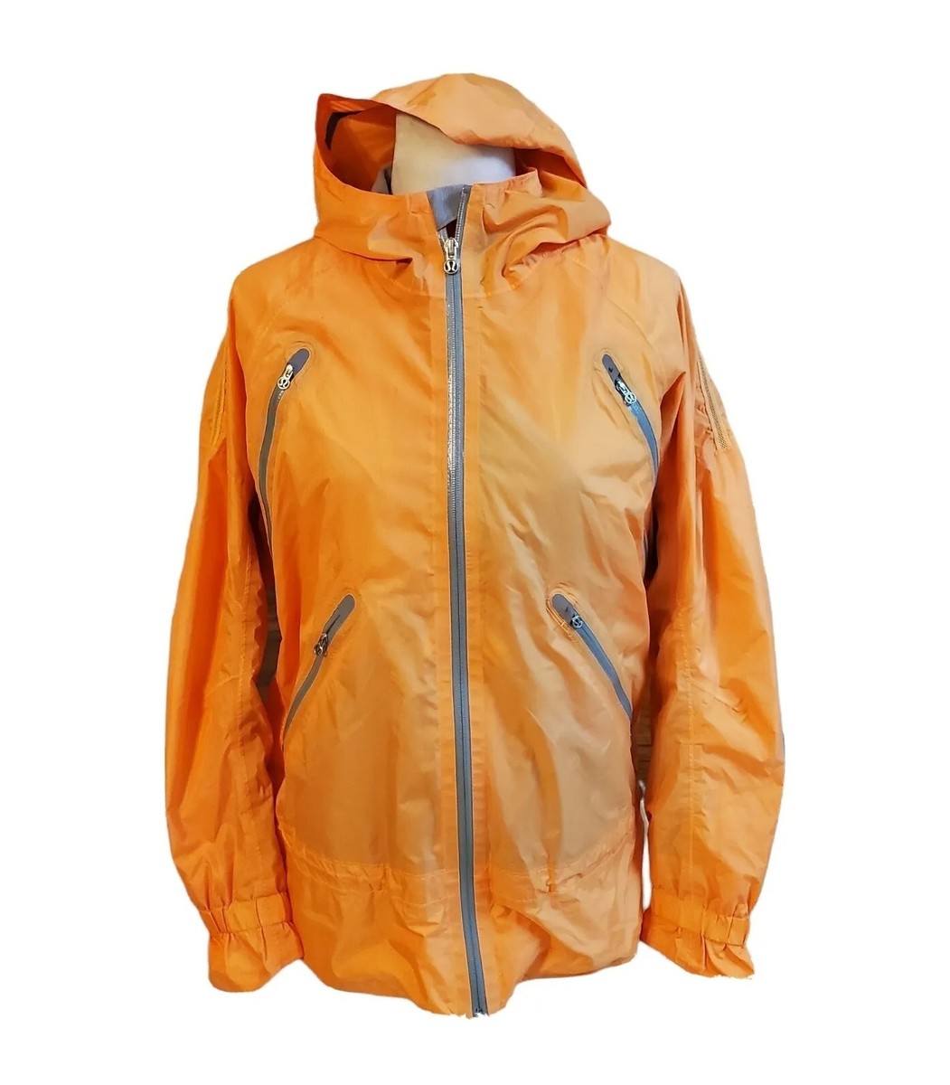Lululemon フード付きオレンジジャケット Lululemon Women's Orange Rise And Shine Hooded Zip Vented Jacket