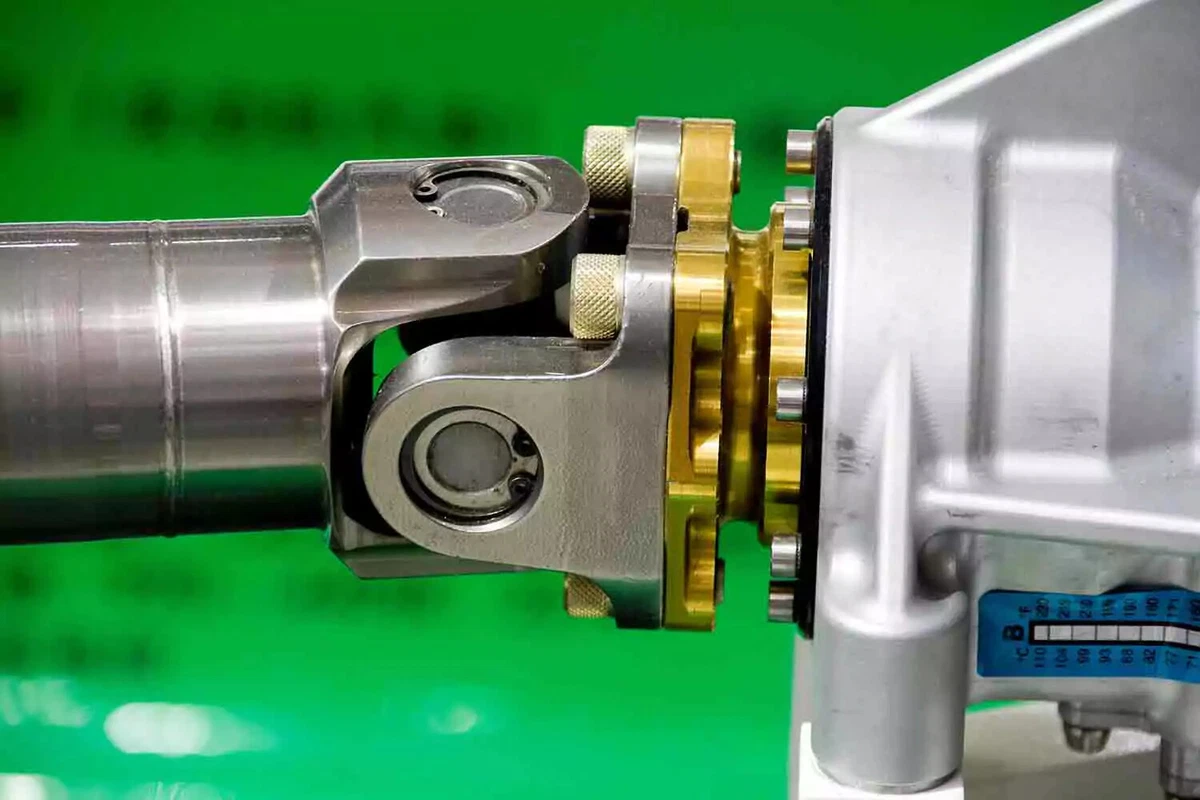 A brand new driveshaft, u-joint, and spindle yoke.