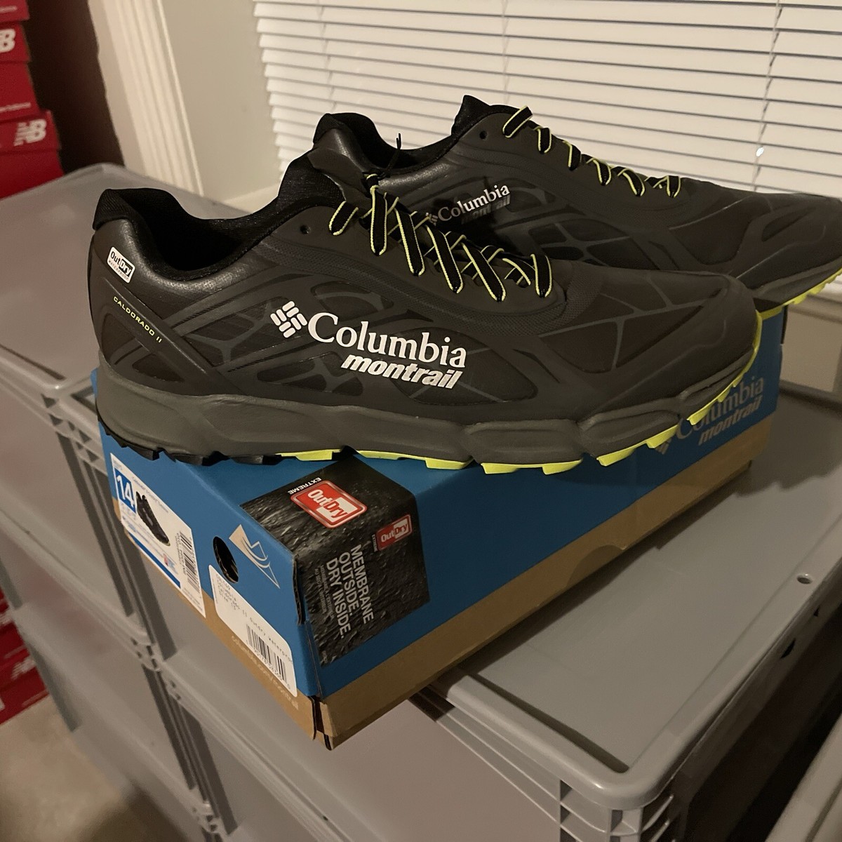 Mens Columbia Caldorado II Outdry Extreme Black Green Flash UK 13