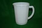 VINTAGE WHITE MILK GLASS SMALL PITCHER - 5" HIGH - 12 PANEL - STARBURST BOTTOM