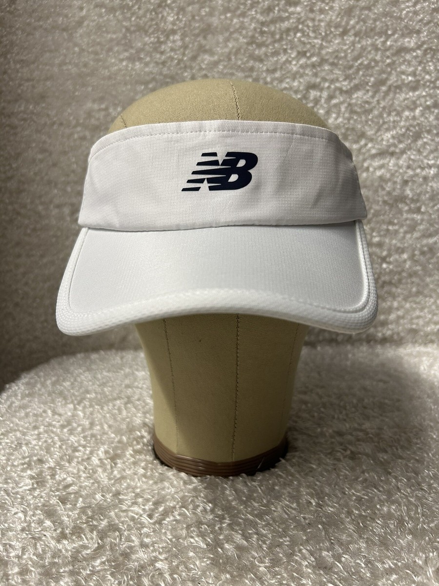 New Balance Performance Visor White Dark Navy Lettering Tennis
