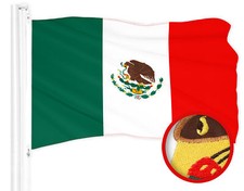 G128 Mexico Mexican Flag 1x1.5 Ft ToughWeave Series Embroidered 210D Polyester