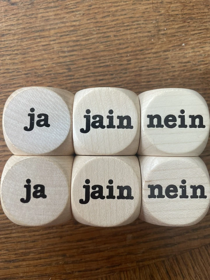 MARKENLOS 1 Holzwürfel Würfel groß 3x3 cm Entscheidungswürfel ja - nein - jain