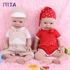 IVITA 20'' Squishy Reborn Baby Blue Eyes Boy|Girl Lifelike Newborn Silicone Doll