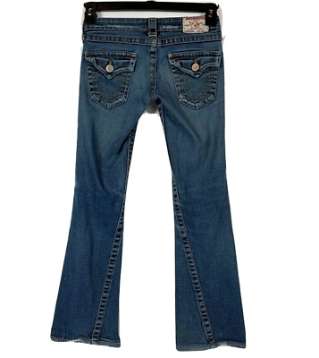 TRUE RELIGION Denim Women's Joey Jeans Flap Pocket Twist Flare Sz