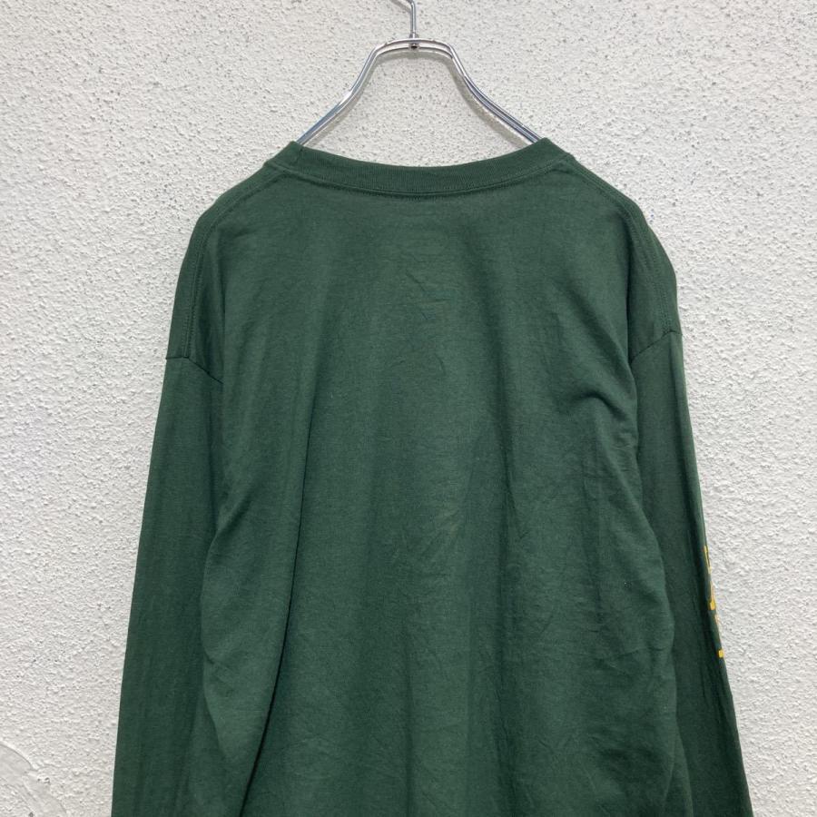 Gildan Long Sleeve Print TShirt L Green Yellow Soccer Bulldogs T Used