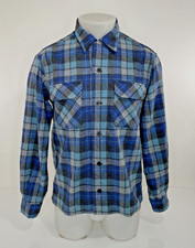 PENDLETON - Board Shirt Loop Collar VIRGIN WOOL Plaid Print Sm. Flannel Shirt