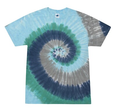 Multi-Color Tie Dye T-Shirts,  Kids & Adults Short Sleeve Cotton Colortone 