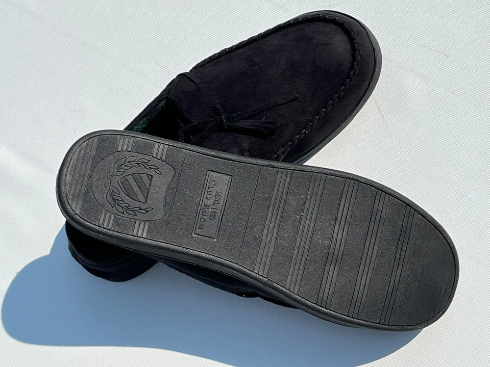 ¡Nuevo! Zapatillas Club Room negras y negras a cuadros para hombre 13 XXL Foto 4 de 4