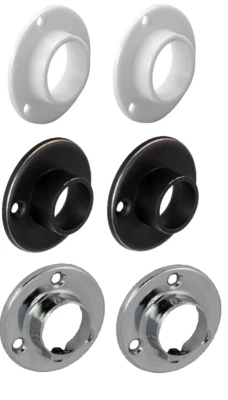 GEDOTEC 2x Support de Tube Penderie Mural Ø 25 MM Métal pour Barre Vêtements Rond