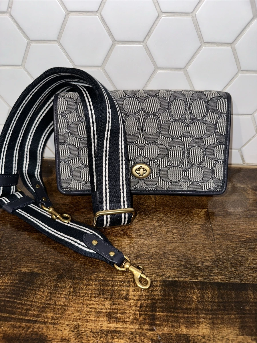 COACH Hayden Foldover Crossbody Clutch In Signature Jacquard C3824 Navy