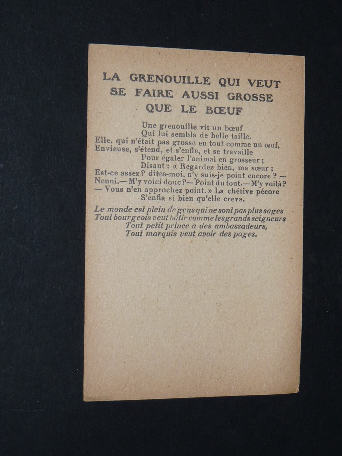 4 Boutons Marron IMINACRE – Fables De La Fontaine – Grenouille, Bœuf, Etc.